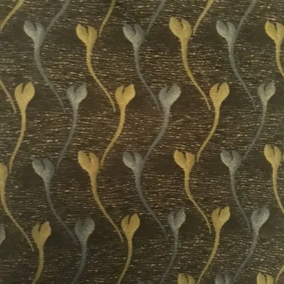 Geoffrey Beene Silk Tie Gray Blue Tan Tulips - Picture 5 of 6